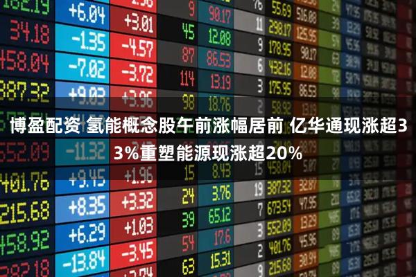 博盈配资 氢能概念股午前涨幅居前 亿华通现涨超33%重塑能源现涨超20%