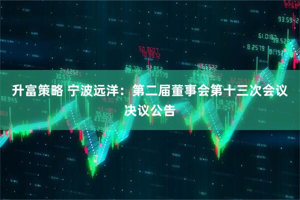 升富策略 宁波远洋：第二届董事会第十三次会议决议公告