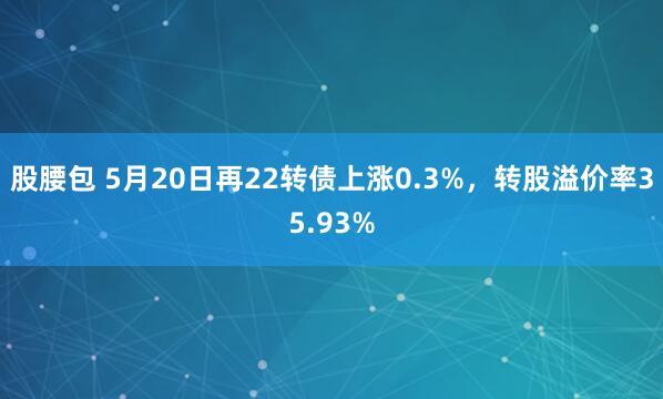 股腰包 5月20日再22转债上涨0.3%，转股溢价率35.93%